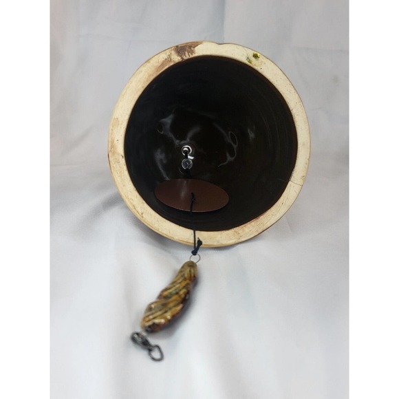 Beautiful Pottery Wind Chime Fall Leaves Motif Nice Ornament - Picture 3 of 5